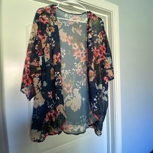 Chunoy Short Sleeve Shawl Chiffon Kimono Cover Up